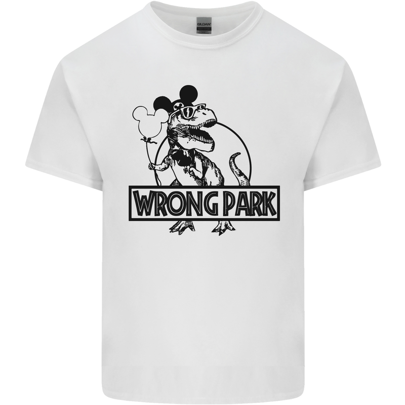 Wrong Park Funny T-Rex Dinosaur Jurrasic Mens Cotton T-Shirt Tee Top White