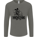 Wrong Park Funny T-Rex Dinosaur Jurrasic Mens Long Sleeve T-Shirt Charcoal