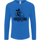 Wrong Park Funny T-Rex Dinosaur Jurrasic Mens Long Sleeve T-Shirt Royal Blue