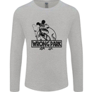 Wrong Park Funny T-Rex Dinosaur Jurrasic Mens Long Sleeve T-Shirt Sports Grey
