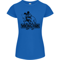 Wrong Park Funny T-Rex Dinosaur Jurrasic Womens Petite Cut T-Shirt Royal Blue
