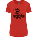 Wrong Park Funny T-Rex Dinosaur Jurrasic Womens Wider Cut T-Shirt Red