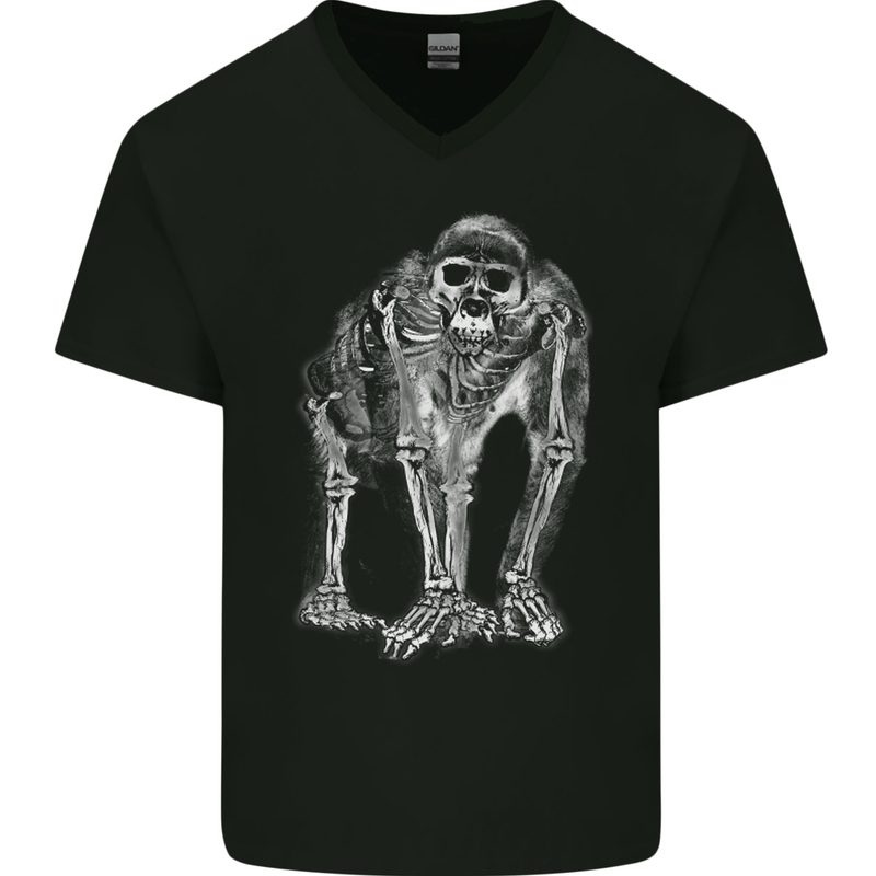 X-Ray Ape Mens V-Neck Cotton T-Shirt Black