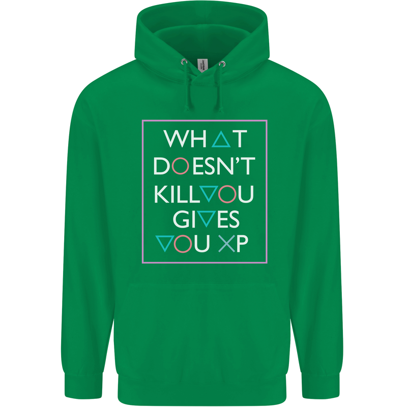 XP Gamer Gaming Arcade Games RPG Childrens Kids Hoodie Irish Green