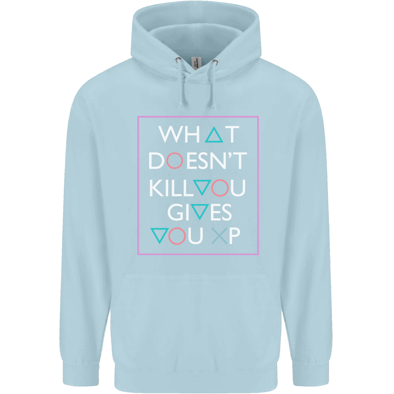 XP Gamer Gaming Arcade Games RPG Childrens Kids Hoodie Light Blue