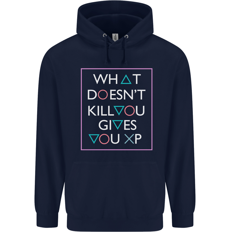 XP Gamer Gaming Arcade Games RPG Childrens Kids Hoodie Navy Blue