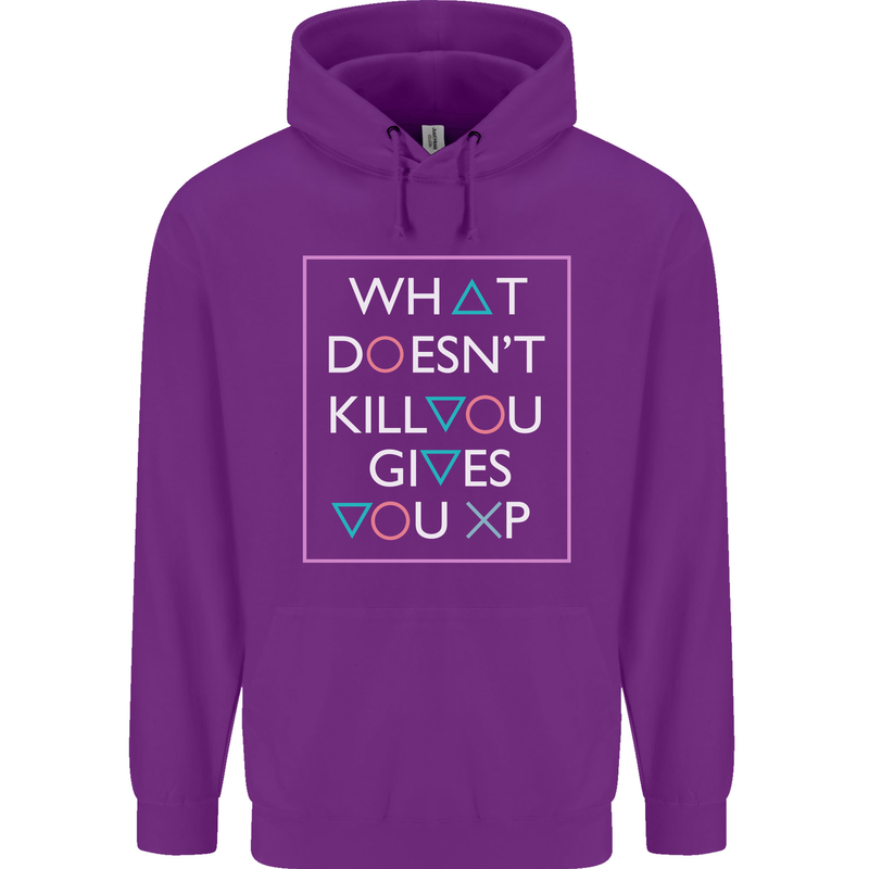 XP Gamer Gaming Arcade Games RPG Childrens Kids Hoodie Purple