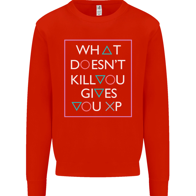 XP Gamer Gaming Arcade Games RPG Kids Sweatshirt Jumper Bright Red