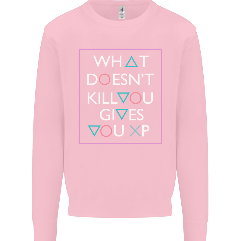 XP Gamer Gaming Arcade Games RPG Kids Sweatshirt Jumper Light Pink