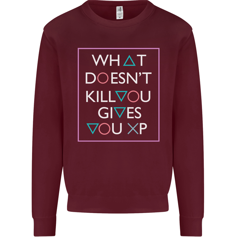 XP Gamer Gaming Arcade Games RPG Kids Sweatshirt Jumper Maroon