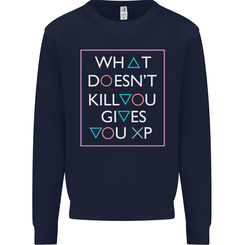 XP Gamer Gaming Arcade Games RPG Kids Sweatshirt Jumper Navy Blue