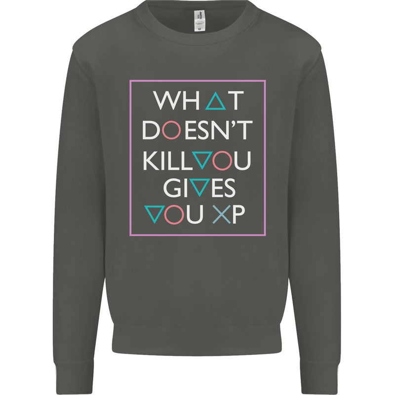 XP Gamer Gaming Arcade Games RPG Kids Sweatshirt Jumper Storm Grey