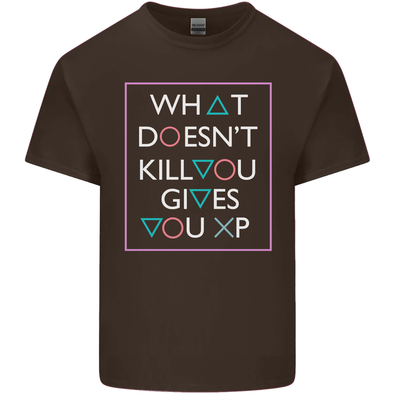 XP Gamer Gaming Arcade Games RPG Kids T-Shirt Childrens Chocolate