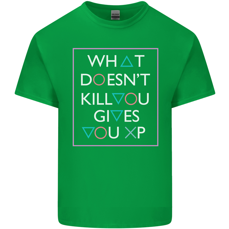 XP Gamer Gaming Arcade Games RPG Kids T-Shirt Childrens Irish Green