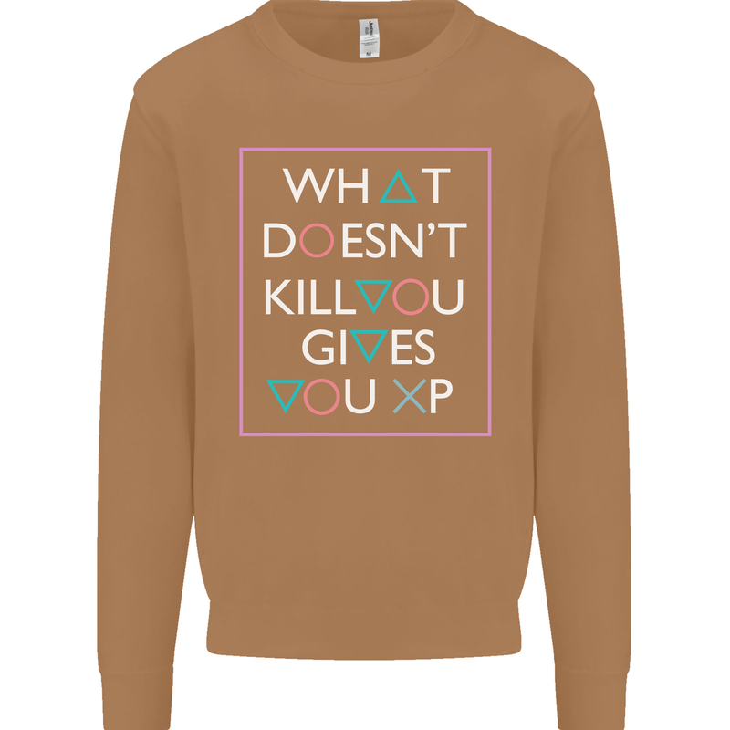 XP Gamer Gaming Arcade Games RPG Mens Sweatshirt Jumper Caramel Latte