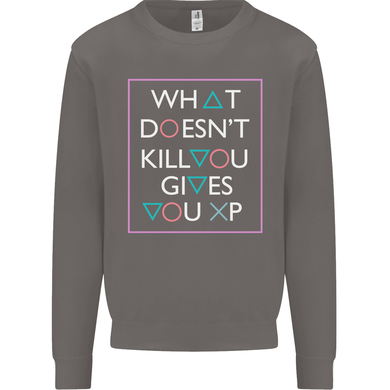 XP Gamer Gaming Arcade Games RPG Mens Sweatshirt Jumper Charcoal