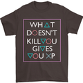 XP Gamer Gaming Arcade Games RPG Mens T-Shirt Cotton Gildan Dark Chocolate