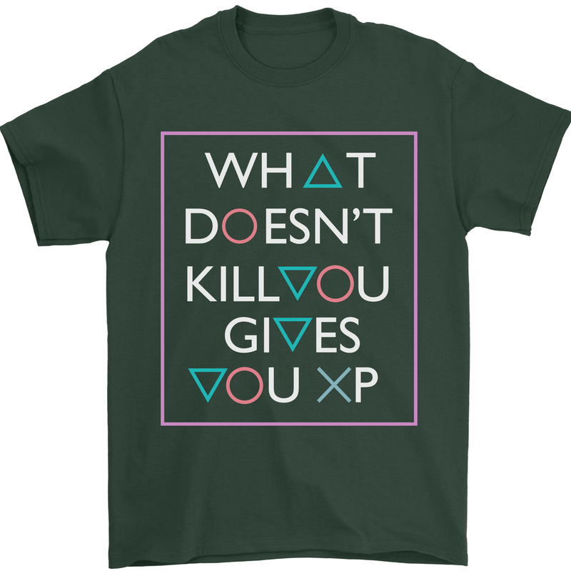 XP Gamer Gaming Arcade Games RPG Mens T-Shirt Cotton Gildan Forest Green