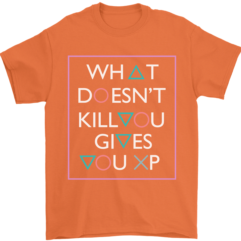 XP Gamer Gaming Arcade Games RPG Mens T-Shirt Cotton Gildan Orange