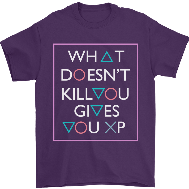 XP Gamer Gaming Arcade Games RPG Mens T-Shirt Cotton Gildan Purple