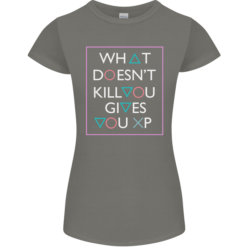 XP Gamer Gaming Arcade Games RPG Womens Petite Cut T-Shirt Charcoal