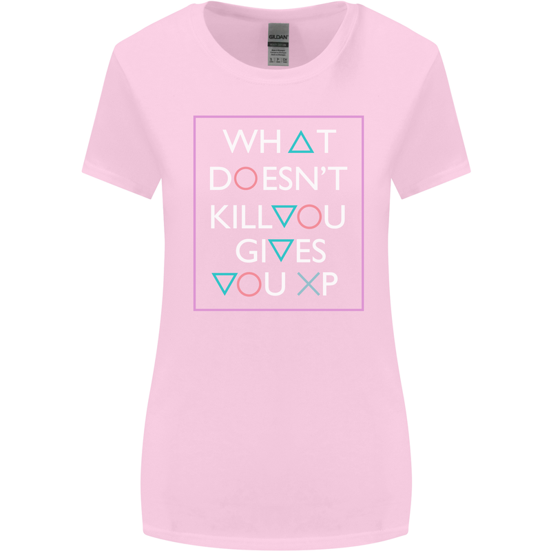 XP Gamer Gaming Arcade Games RPG Womens Wider Cut T-Shirt Light Pink