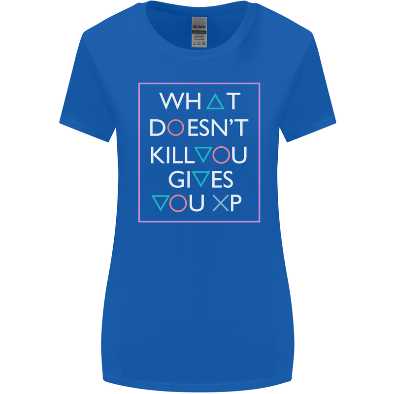XP Gamer Gaming Arcade Games RPG Womens Wider Cut T-Shirt Royal Blue