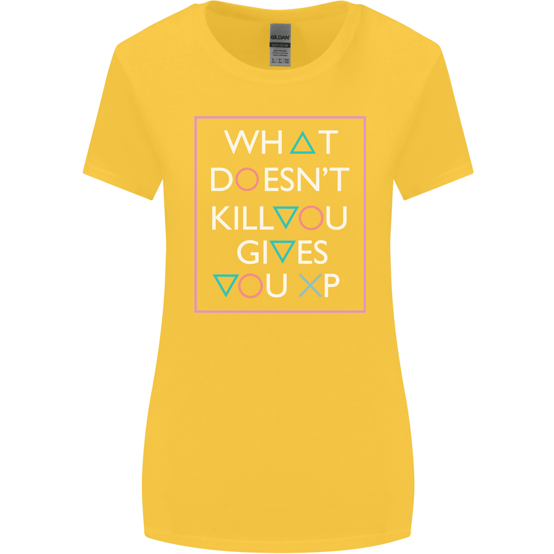 XP Gamer Gaming Arcade Games RPG Womens Wider Cut T-Shirt Yellow
