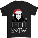 Xmas Let it Snow Funny Christmas Mens T-Shirt Cotton Gildan Black