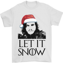 Xmas Let it Snow Funny Christmas Mens T-Shirt Cotton Gildan White