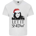 Xmas Let it Snow Funny Christmas Mens V-Neck Cotton T-Shirt White