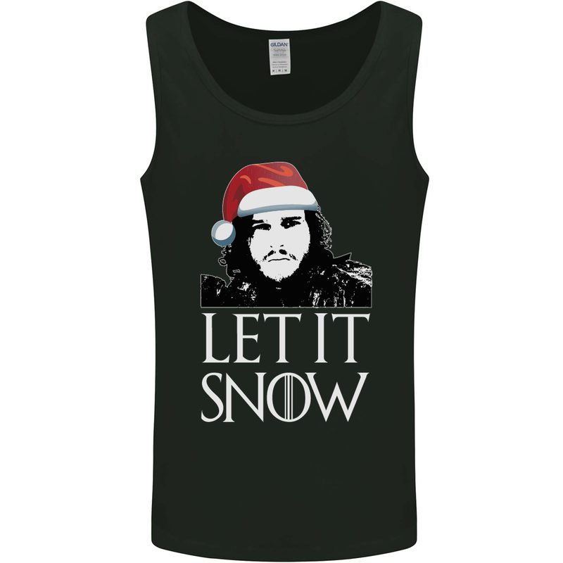 Xmas Let it Snow Funny Christmas Mens Vest Tank Top Black