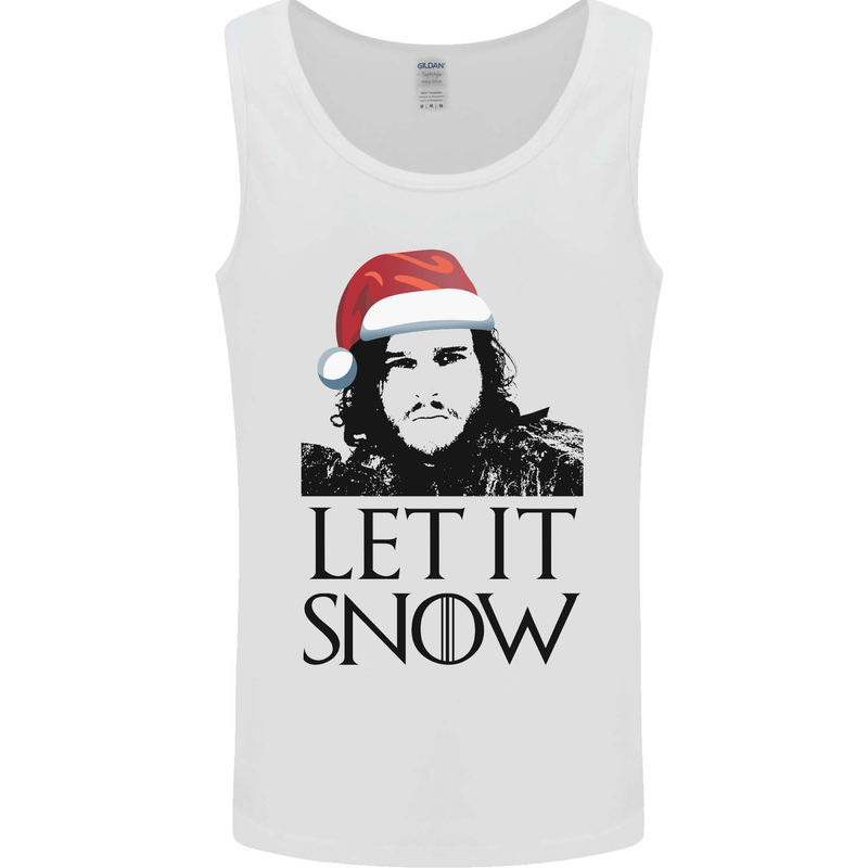 Xmas Let it Snow Funny Christmas Mens Vest Tank Top White