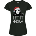 Xmas Let it Snow Funny Christmas Womens Petite Cut T-Shirt Black