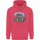 Xmas Tractor Farming Farmer Christmas Childrens Kids Hoodie Heliconia