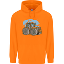 Xmas Tractor Farming Farmer Christmas Childrens Kids Hoodie Orange