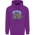 Xmas Tractor Farming Farmer Christmas Childrens Kids Hoodie Purple