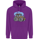 Xmas Tractor Farming Farmer Christmas Childrens Kids Hoodie Purple