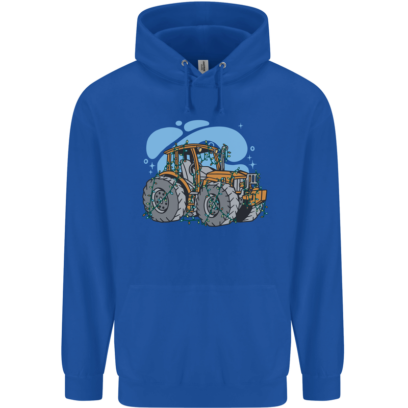 Xmas Tractor Farming Farmer Christmas Childrens Kids Hoodie Royal Blue