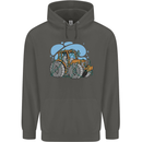 Xmas Tractor Farming Farmer Christmas Childrens Kids Hoodie Storm Grey