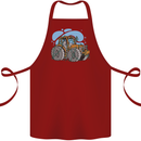 Xmas Tractor Farming Farmer Christmas Cotton Apron 100% Organic Maroon