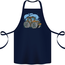 Xmas Tractor Farming Farmer Christmas Cotton Apron 100% Organic Navy Blue