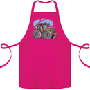 Xmas Tractor Farming Farmer Christmas Cotton Apron 100% Organic Pink