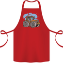 Xmas Tractor Farming Farmer Christmas Cotton Apron 100% Organic Red