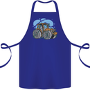 Xmas Tractor Farming Farmer Christmas Cotton Apron 100% Organic Royal Blue