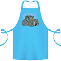 Xmas Tractor Farming Farmer Christmas Cotton Apron 100% Organic Turquoise
