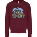 Xmas Tractor Farming Farmer Christmas Kids Sweatshirt Jumper Maroon