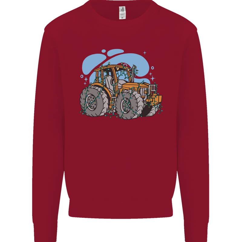 Xmas Tractor Farming Farmer Christmas Kids Sweatshirt Jumper Red