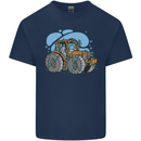 Xmas Tractor Farming Farmer Christmas Kids T-Shirt Childrens Navy Blue