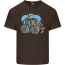 Xmas Tractor Farming Farmer Christmas Mens Cotton T-Shirt Tee Top Dark Chocolate